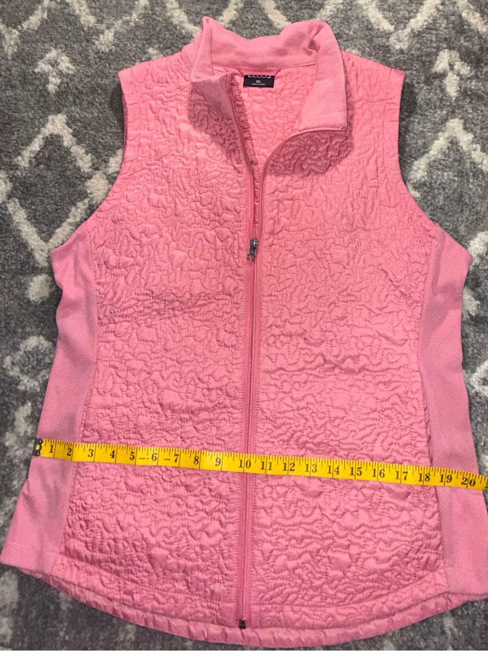 Coldwater Creek Pink Quilted Fleece Zip-Front Vest